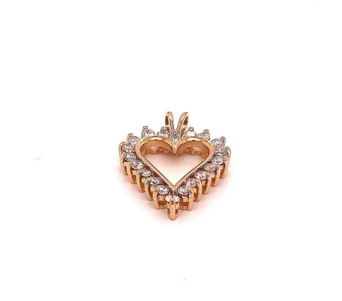 1.05ct Heart Diamond Necklace Crafted in 18 Karat Yellow Gold  Pendant