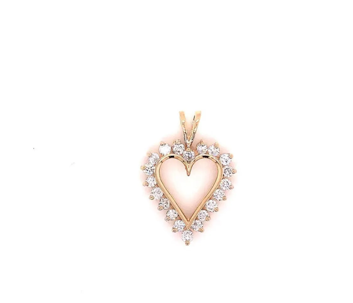 1.05ct Heart Diamond Necklace Crafted in 18 Karat Yellow Gold  Pendant