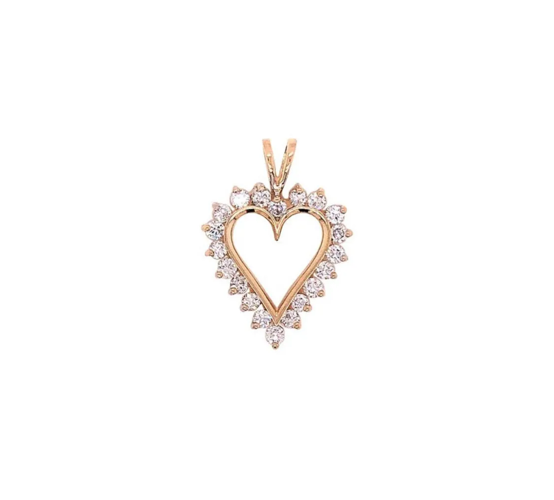 1.05ct Heart Diamond Necklace Crafted in 18 Karat Yellow Gold  Pendant