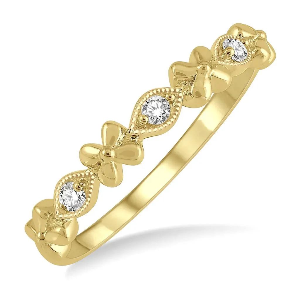 10K Yellow Gold Stackable Diamond Ring