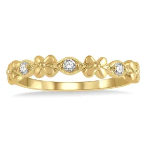 10K Yellow Gold Stackable Diamond Ring