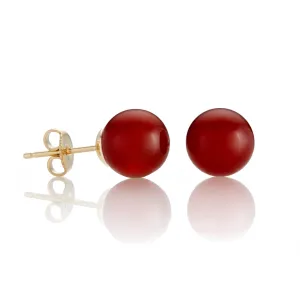 10mm Carnelian Bead Earrings