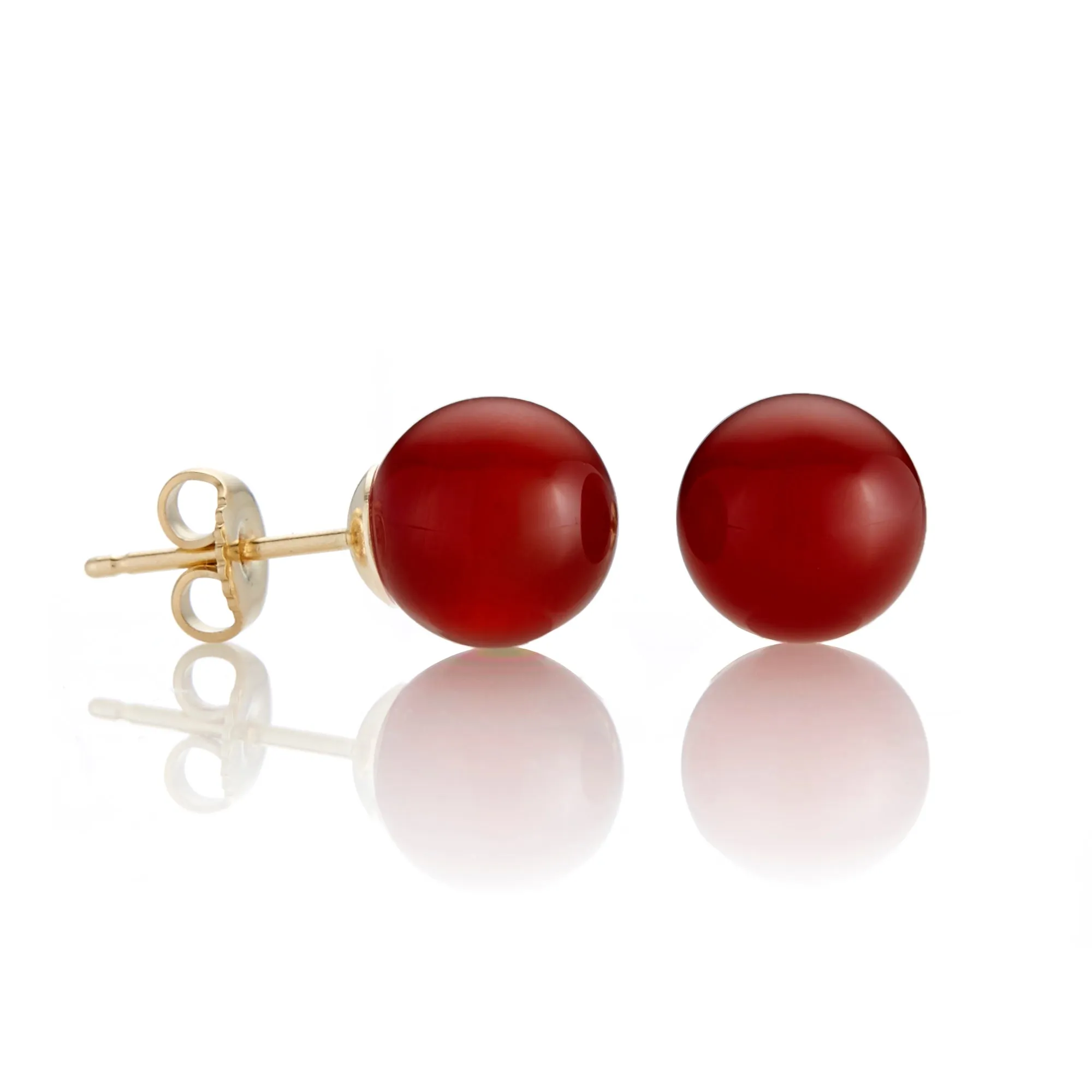 10mm Carnelian Bead Earrings