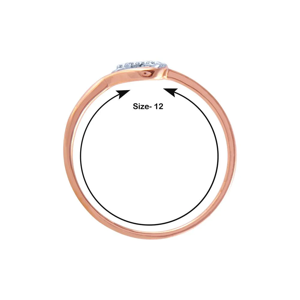 14k (585) Rose Gold And Diamond Ring For Women