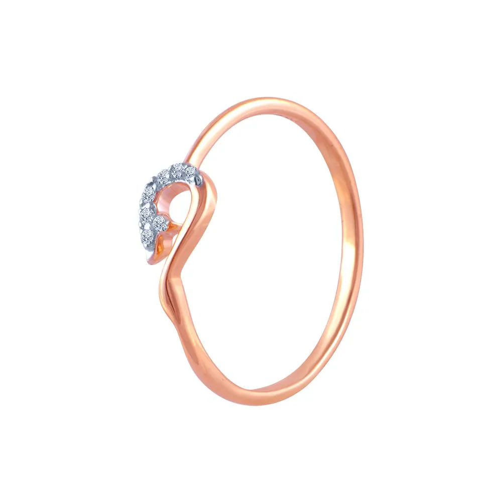 14k (585) Rose Gold And Diamond Ring For Women