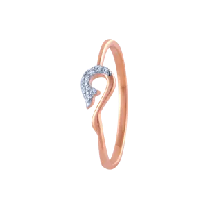 14k (585) Rose Gold And Diamond Ring For Women