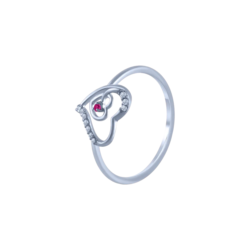 14k (585) White Gold And Diamond Ring For Women