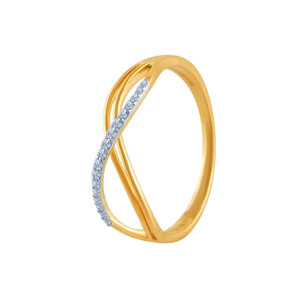 14k (585) Yellow Gold And Diamond Ring For Women