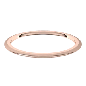 14K Gold 1 mm Half Round Comfort Fit Wedding or Stackable Band