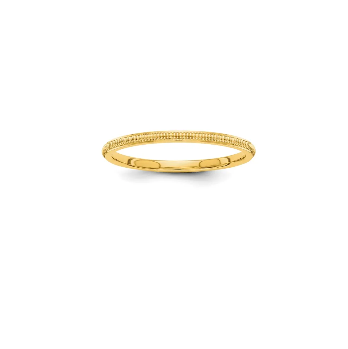 14K Gold 1.2mm Milgrain Stackable Band