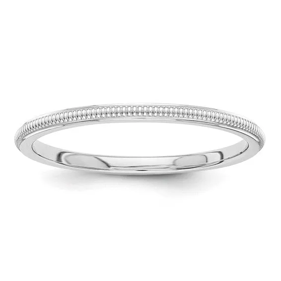 14K Gold 1.2mm Milgrain Stackable Band