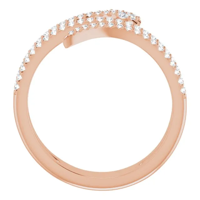 14K Solid Gold 1/3 CTW Diamond Snake Ring