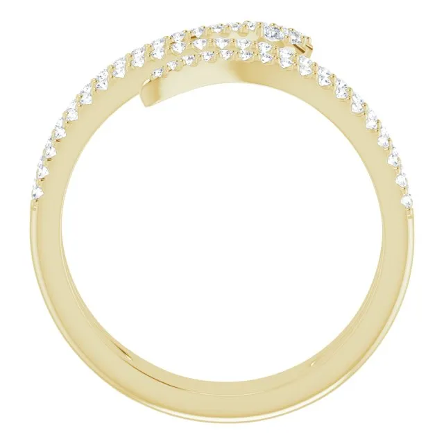 14K Solid Gold 1/3 CTW Diamond Snake Ring