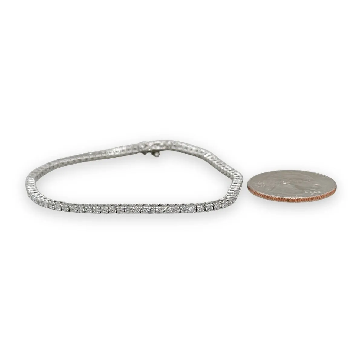 14K W Gold 2.00ctw E-F/VS1  Lab-Created Diamond Tennis Bracelet