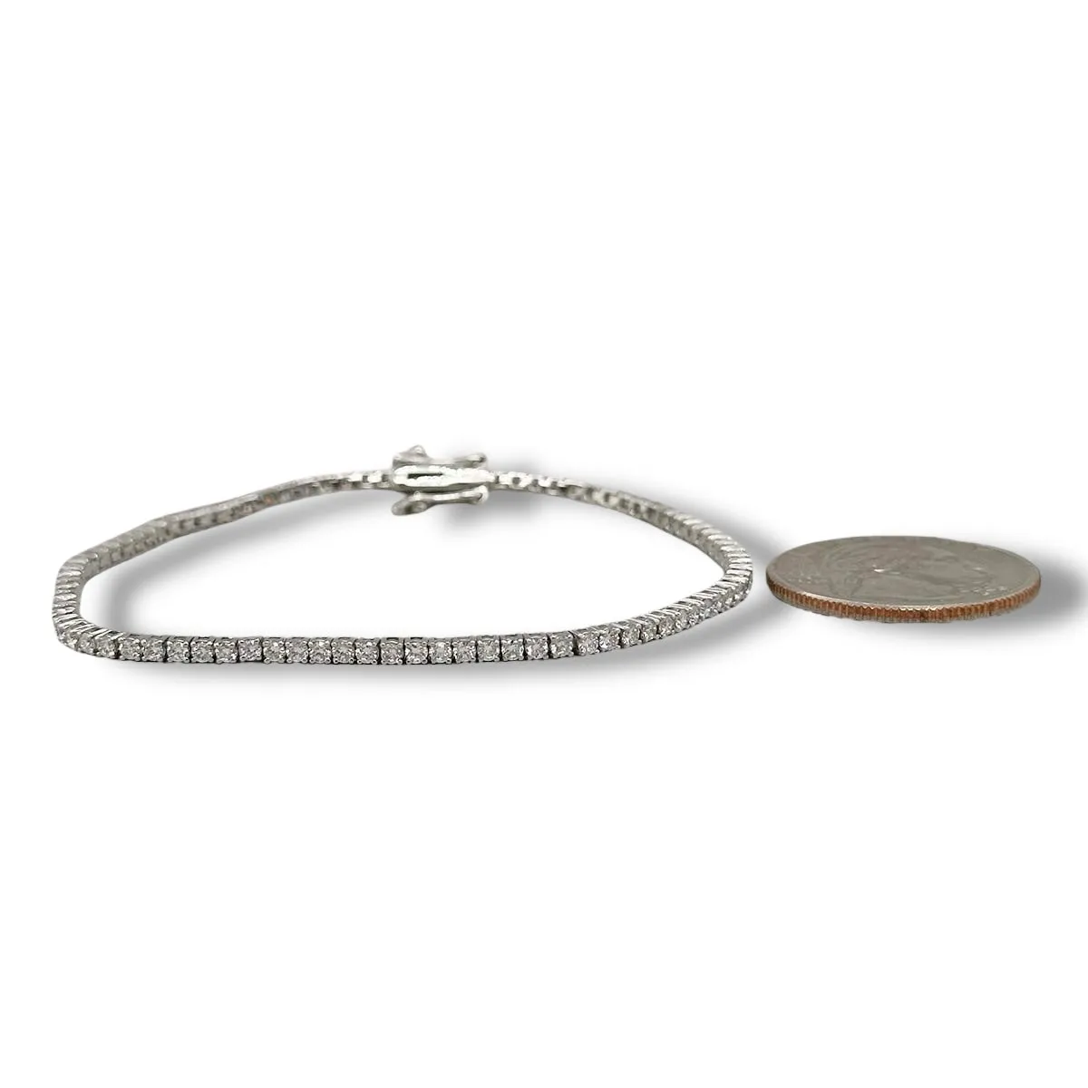 14K W Gold 2.00ctw E/VS1 Lab-Created Diamond Tennis Bracelet