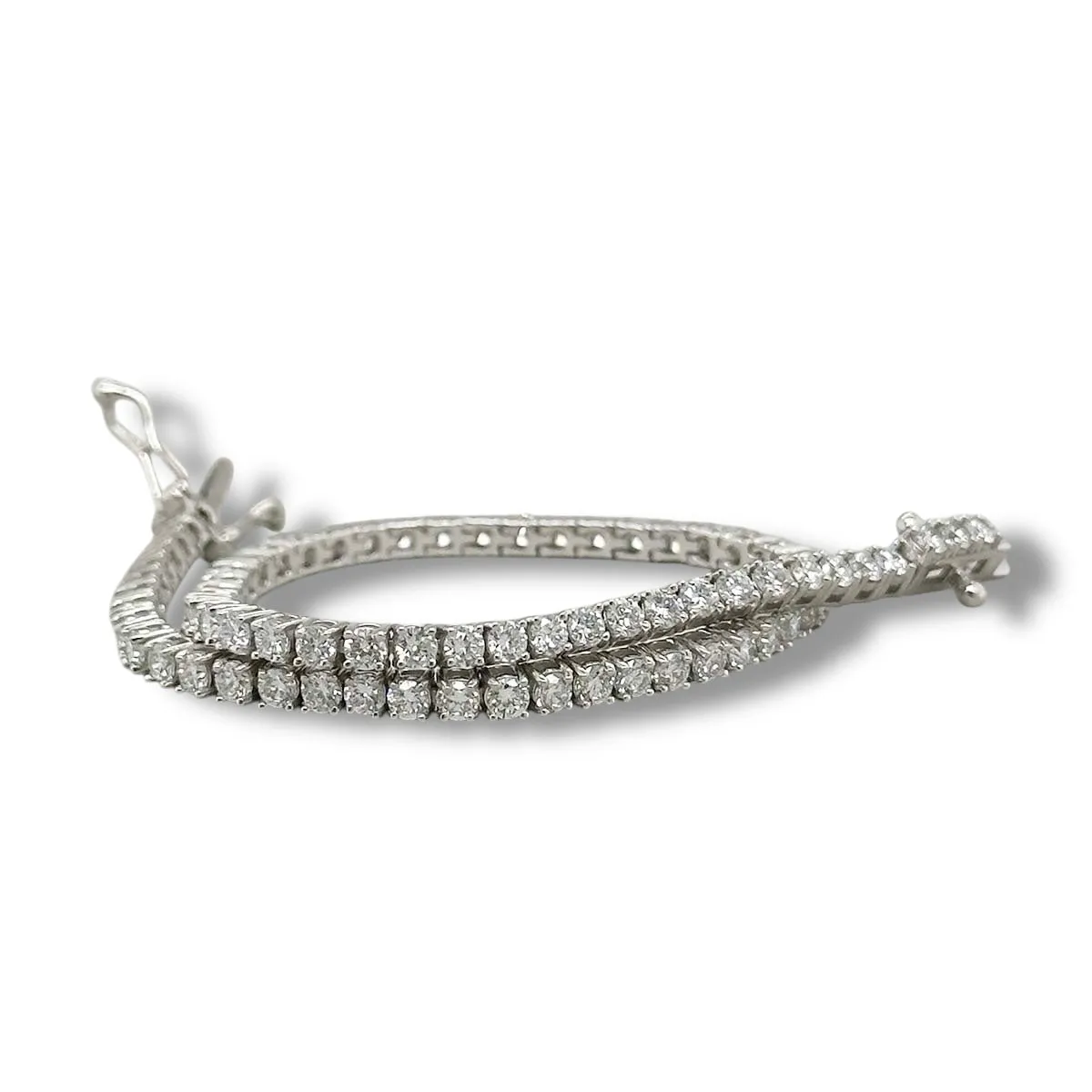 14K W Gold 3.00ctw E/VS1 Lab-Created Diamond Tennis Bracelet