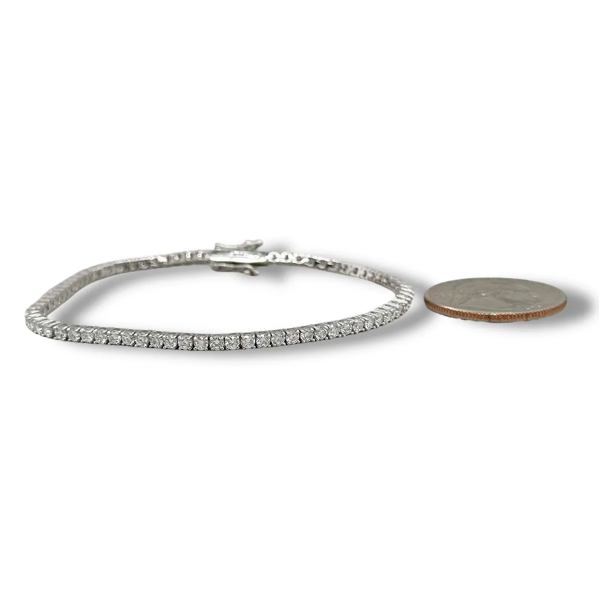14K W Gold 3.00ctw E/VS1 Lab-Created Diamond Tennis Bracelet