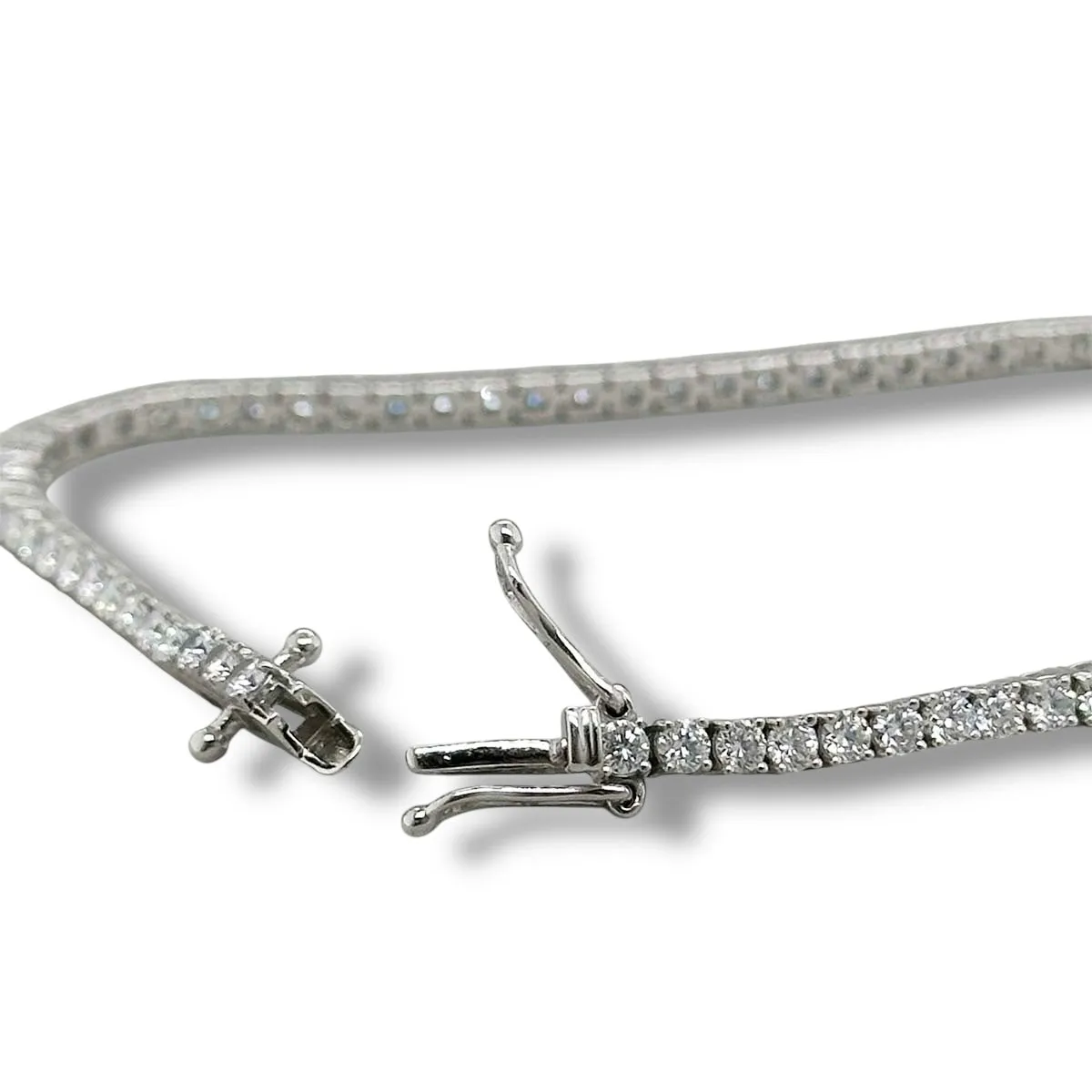 14K W Gold 3.00ctw E/VS1 Lab-Created Diamond Tennis Bracelet