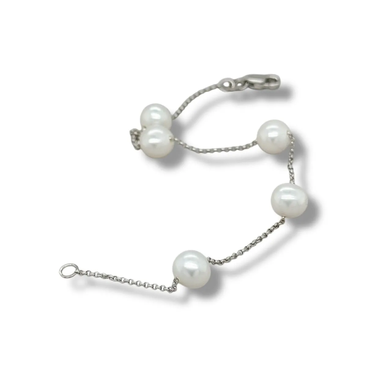 14K W Gold 6-7mm 7" FWP Tincup Bracelet