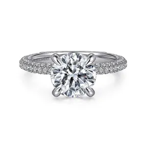 14K White Gold 'Xenia' Round Diamond Engagement Ring