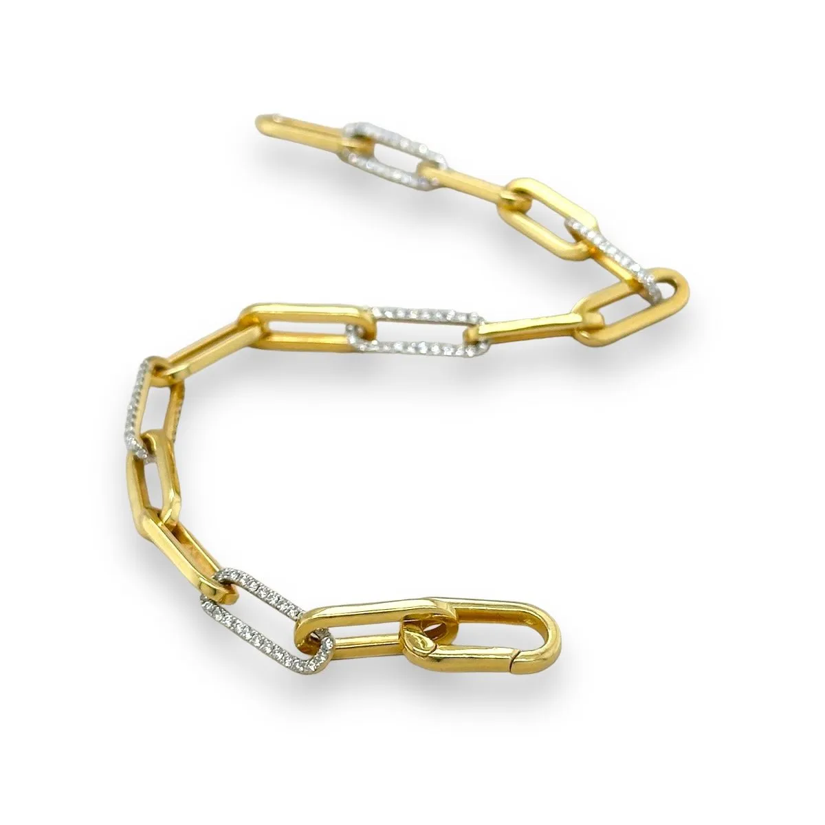 14K Y Gold 0.75ctw G/I1 Diamond Paperclip Bracelet