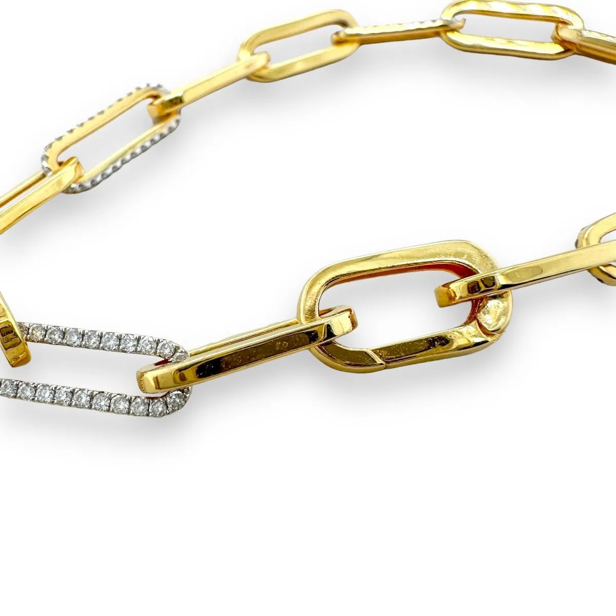 14K Y Gold 0.75ctw G/I1 Diamond Paperclip Bracelet