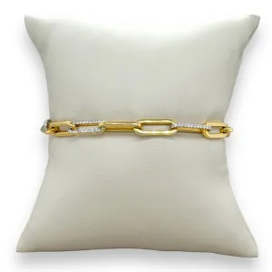 14K Y Gold 0.75ctw G/I1 Diamond Paperclip Bracelet