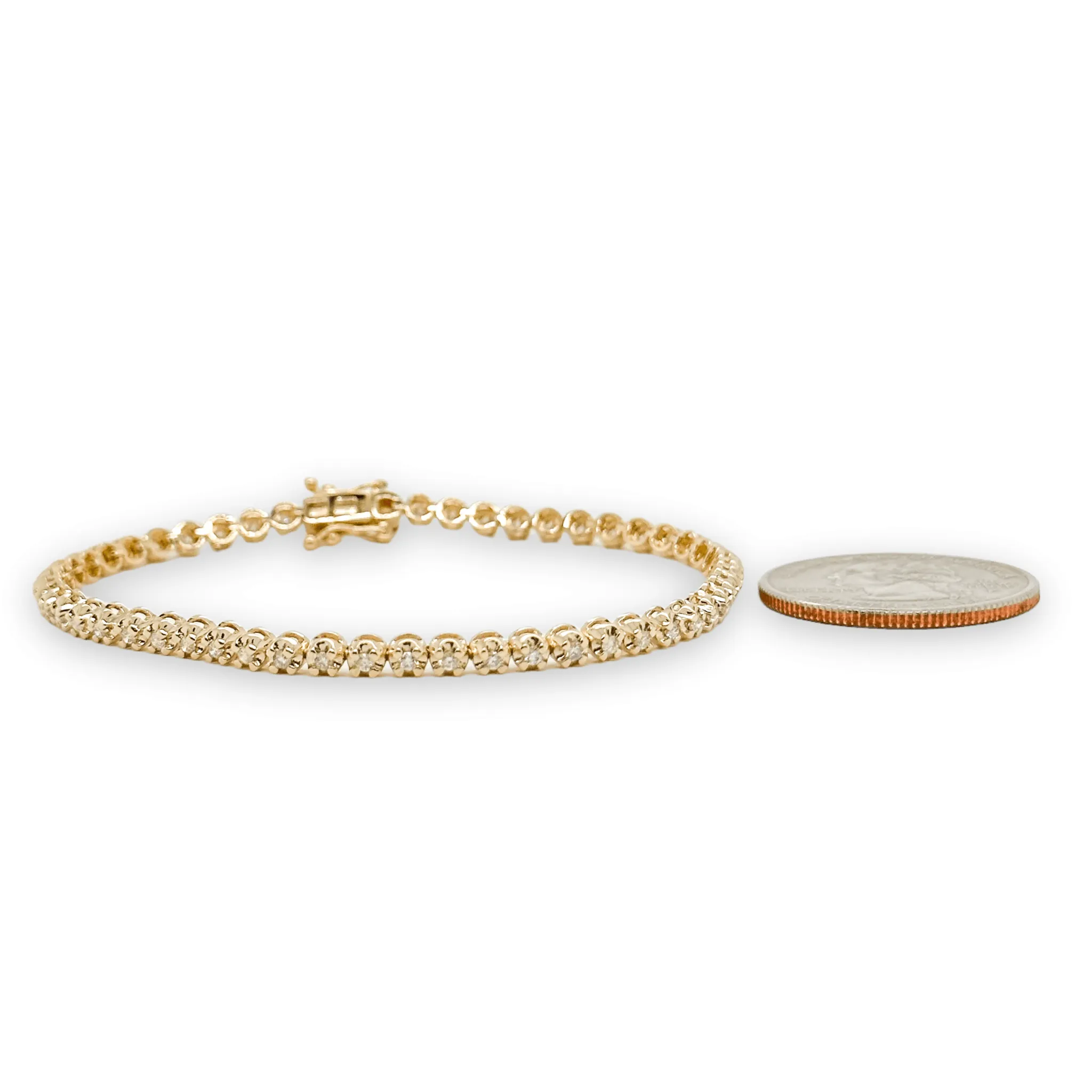 14K Y Gold 1.00cttw J/SI2 Diamond Tennis Bracelet