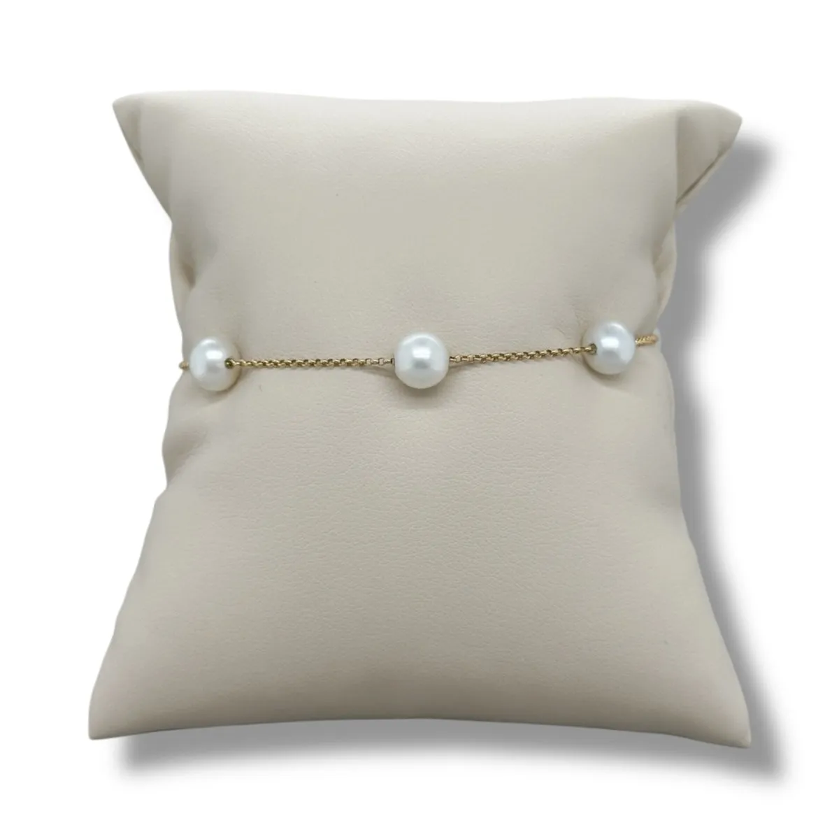 14K Y Gold 6-7mm 7" FWP Tincup Bracelet