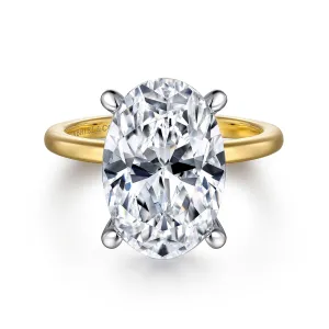 14K Yellow And White Gold 'Ali' Oval Center Solitaire Ring