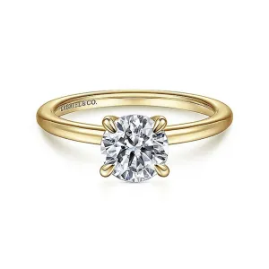 14K Yellow Gold 'Ali' Round Diamond Engagement Ring