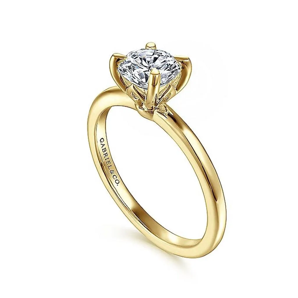 14K Yellow Gold 'Ali' Round Diamond Engagement Ring