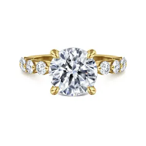 14K Yellow Gold 'Silvey' Classic Round Natural Diamonds Natural Diamonds Engagement Ring