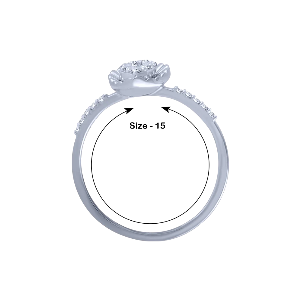 14KT (585) White Gold And Diamond Ring For Women