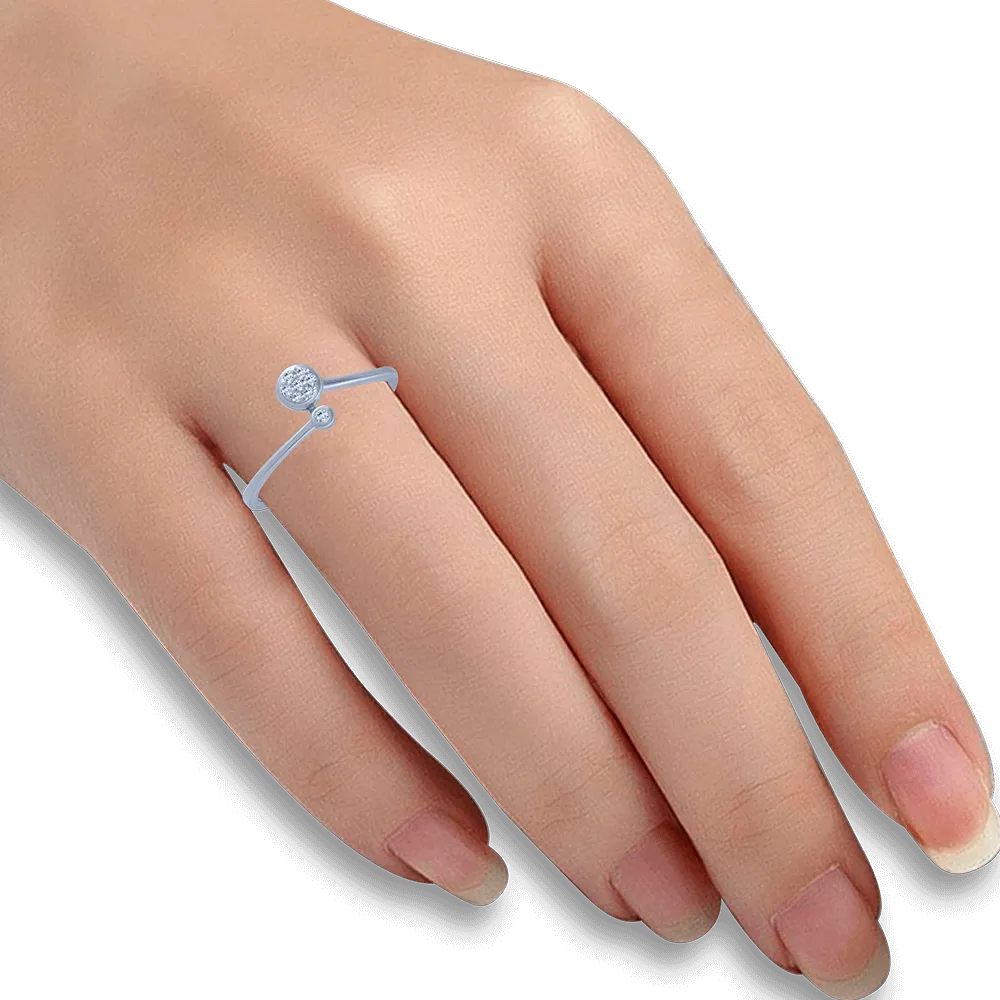 14KT (585) White Gold And Diamond Ring For Women