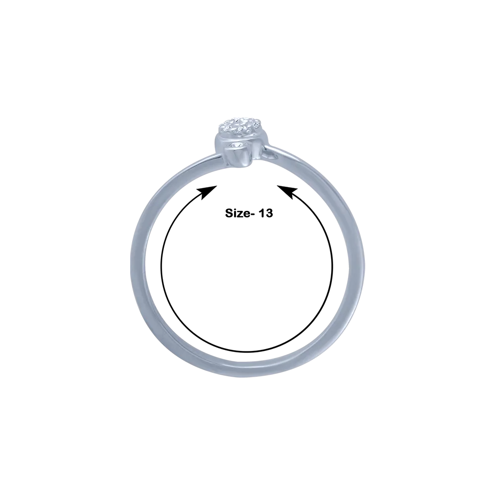 14KT (585) White Gold And Diamond Ring For Women