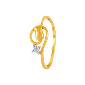 14KT (585) Yellow Gold And American Diamond Ring For Women