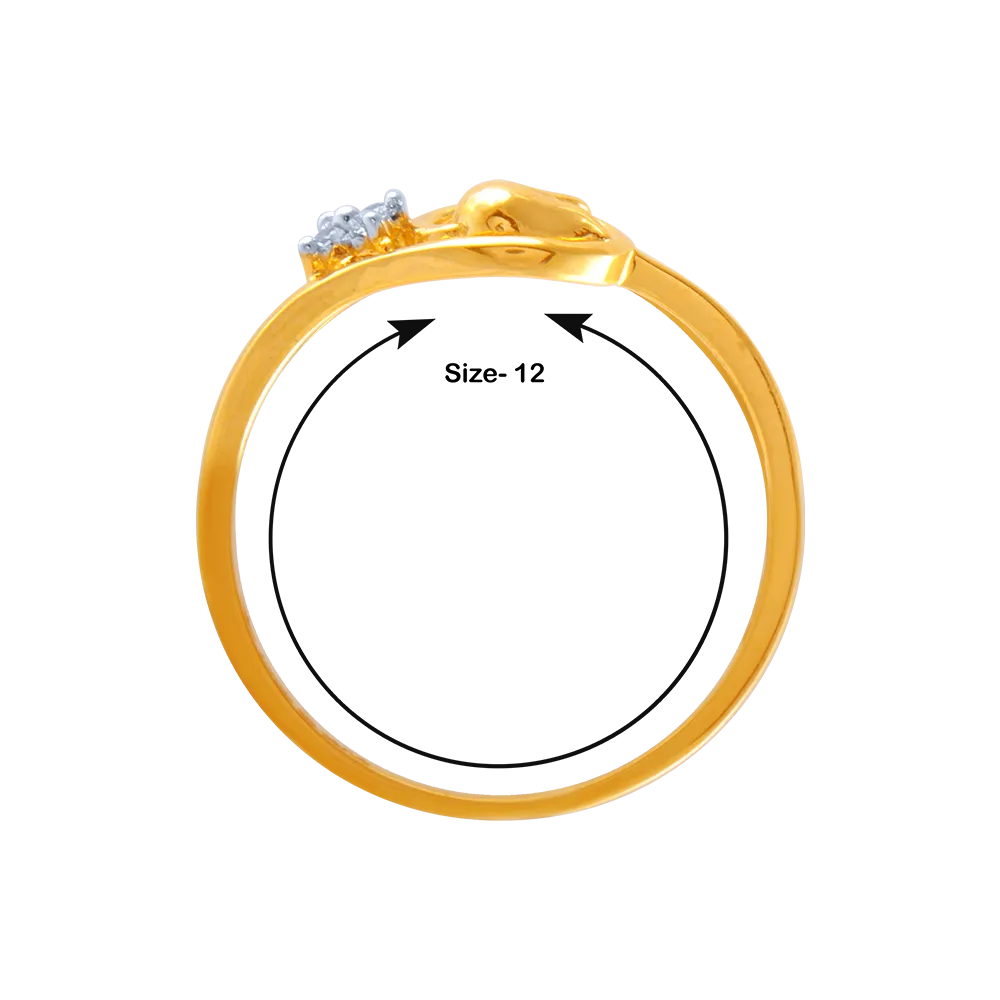 14KT (585) Yellow Gold And American Diamond Ring For Women