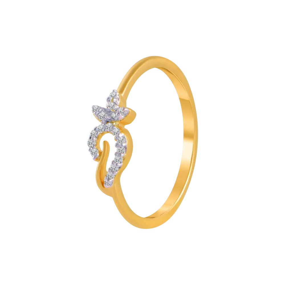 14KT (585) Yellow Gold And Diamond Ring For Women