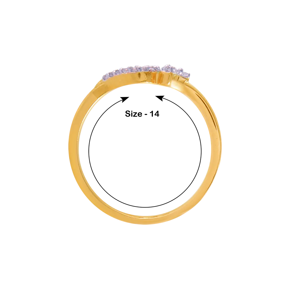 14KT (585) Yellow Gold And Diamond Ring For Women