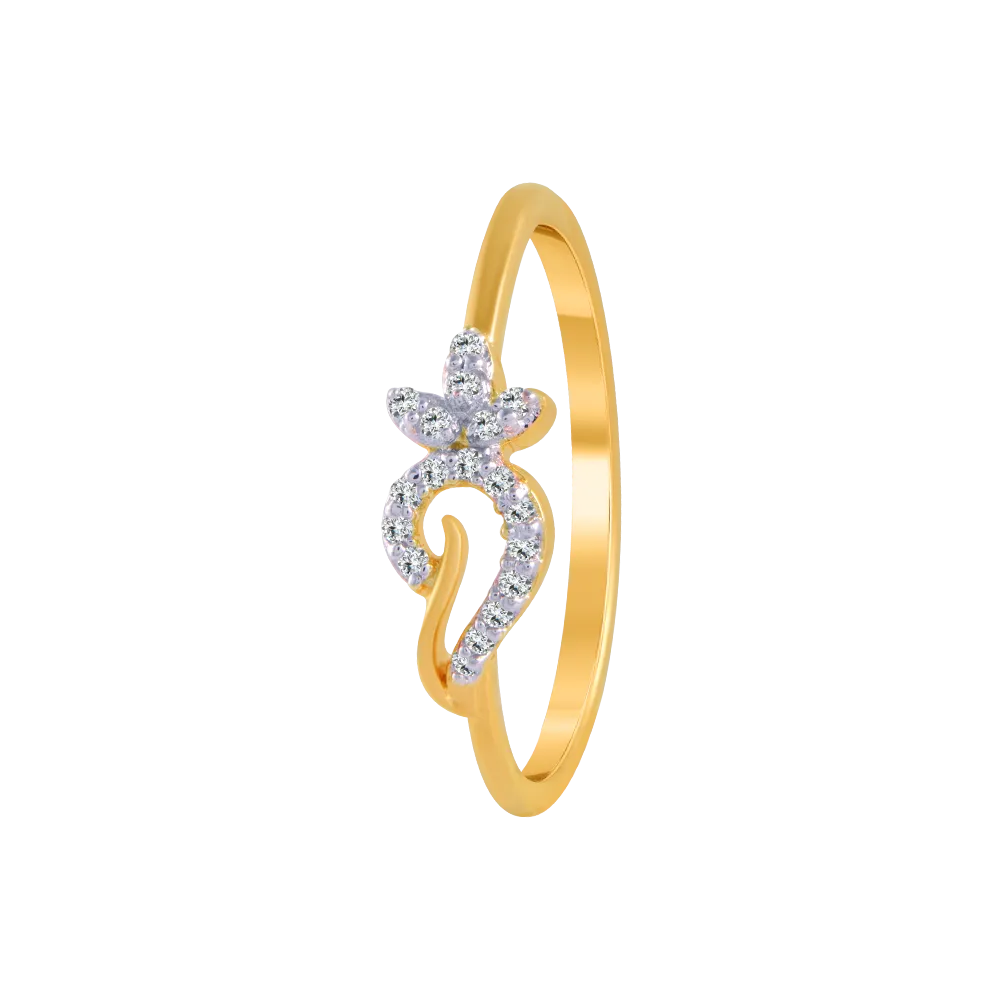 14KT (585) Yellow Gold And Diamond Ring For Women