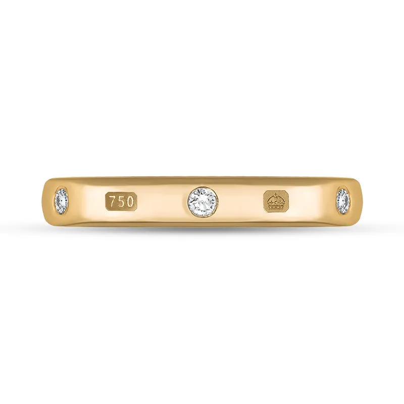 18ct Rose Gold 0.12ct Diamond King's Coronation Hallmark 3mm Ring D