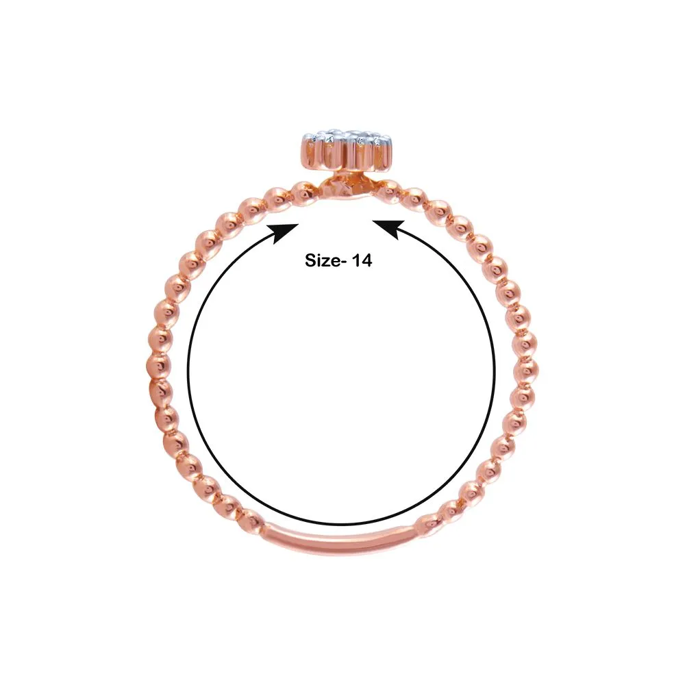 18k (750) Rose Gold And Diamond Ring For Women