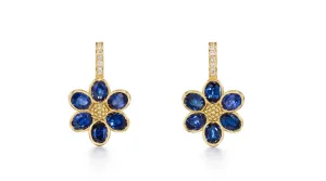 18K Blue Sapphire Fiori Earrings