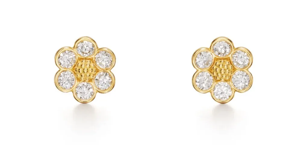 18K Diamond Fiori Post Earrings