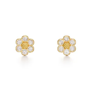 18K Diamond Fiori Post Earrings
