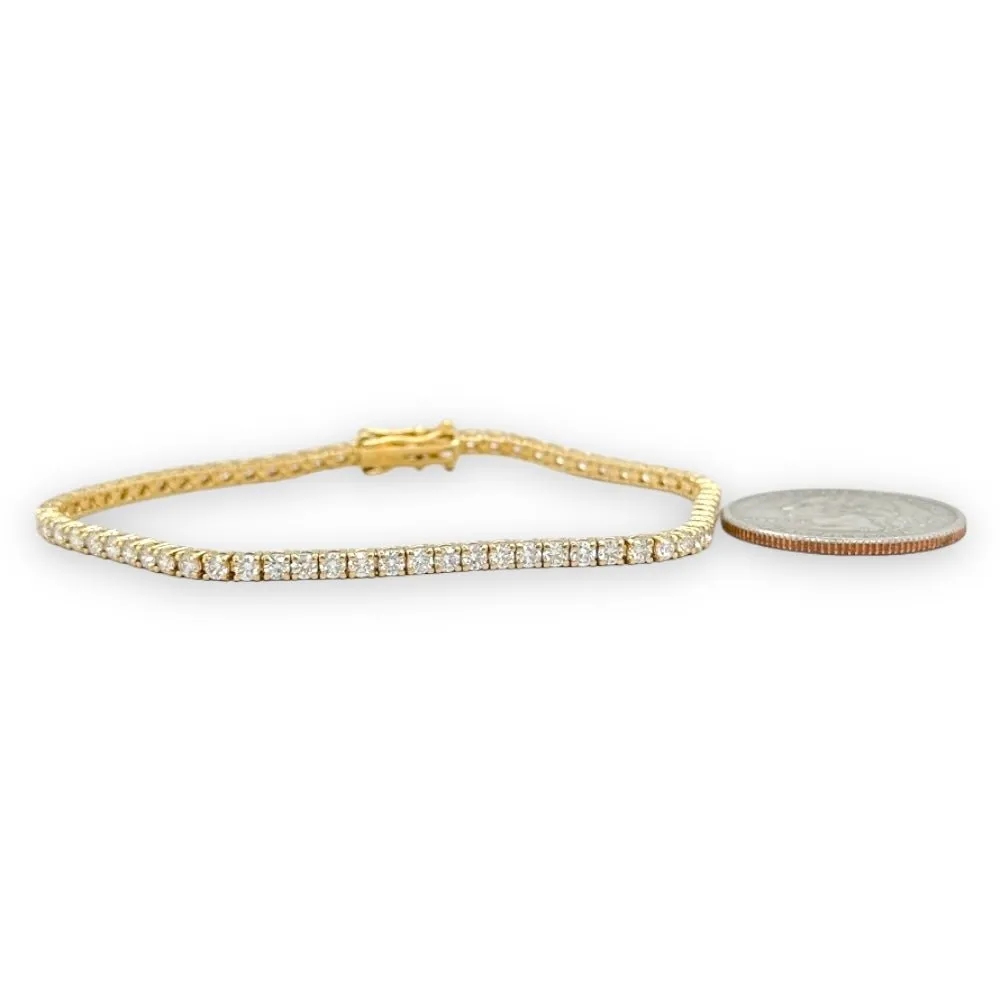 18K Y Gold 3.00cttw I/SI1 Diamond Tennis Bracelet
