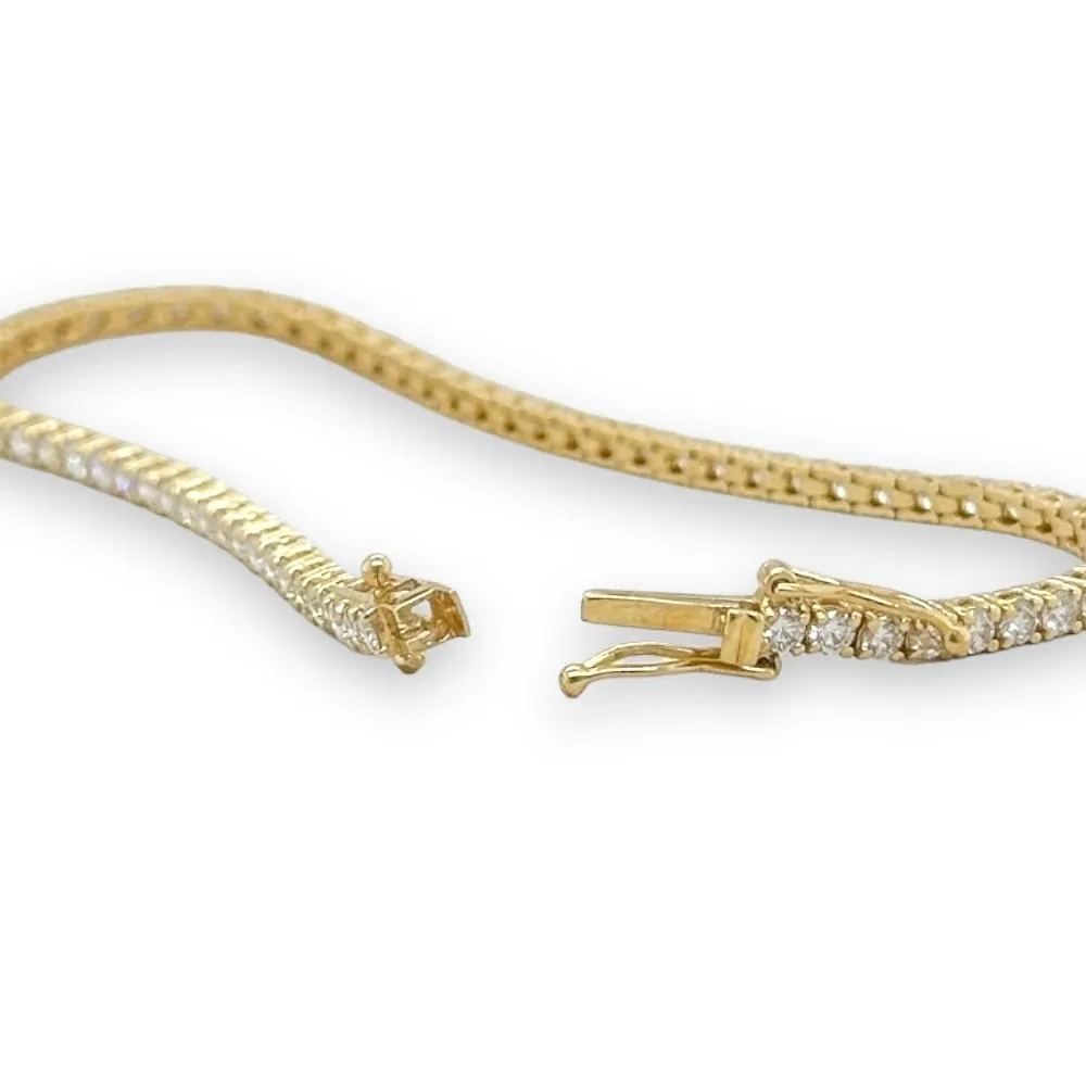 18K Y Gold 3.00cttw I/SI1 Diamond Tennis Bracelet