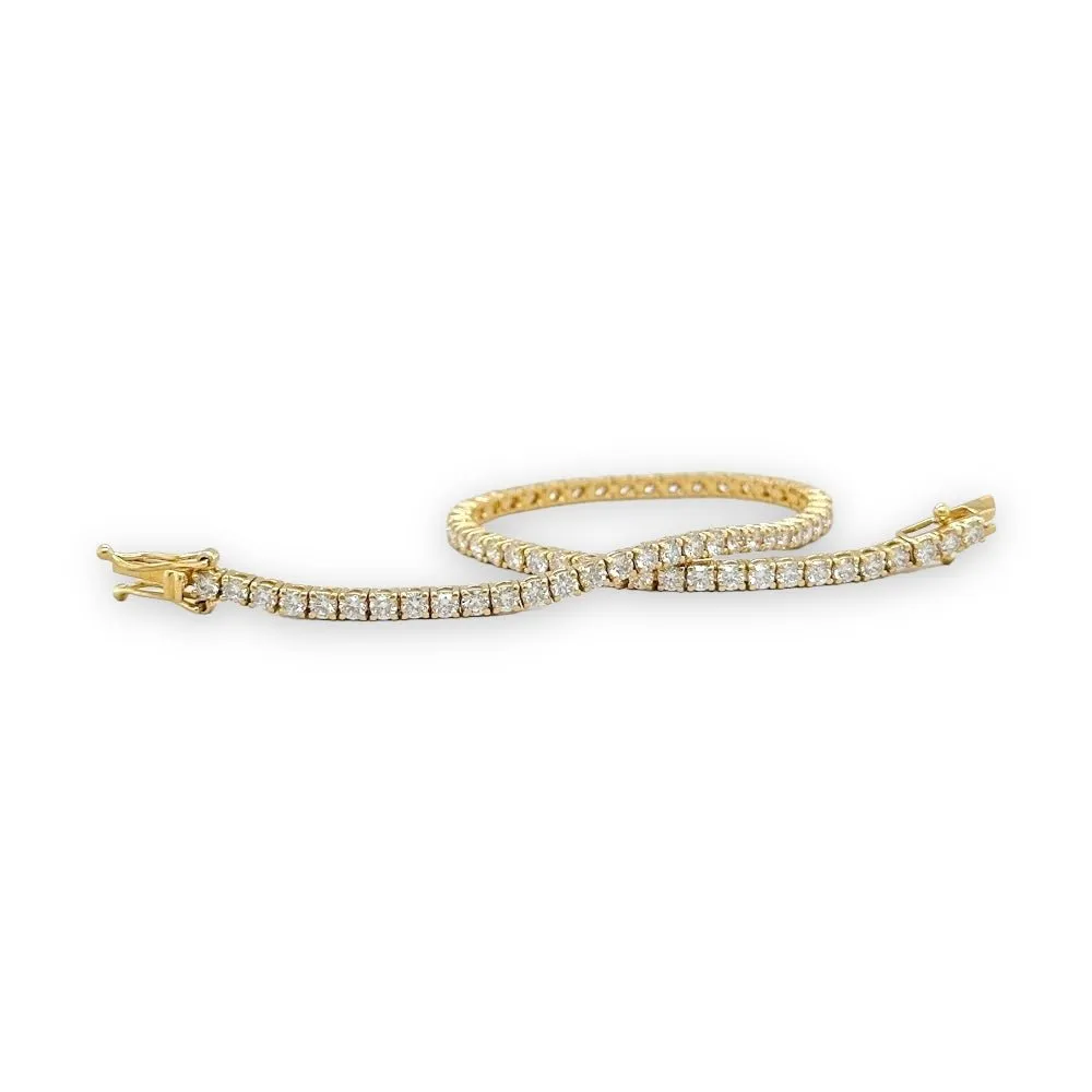 18K Y Gold 3.00cttw I/SI1 Diamond Tennis Bracelet