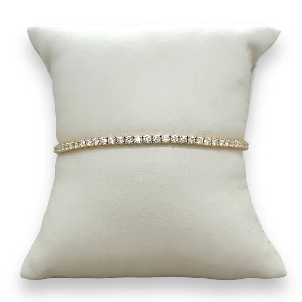 18K Y Gold 3.00cttw I/SI1 Diamond Tennis Bracelet